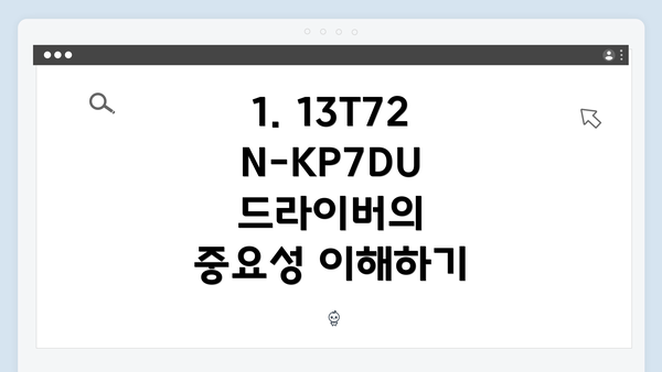 1. 13T72N-KP7DU 드라이버의 중요성 이해하기