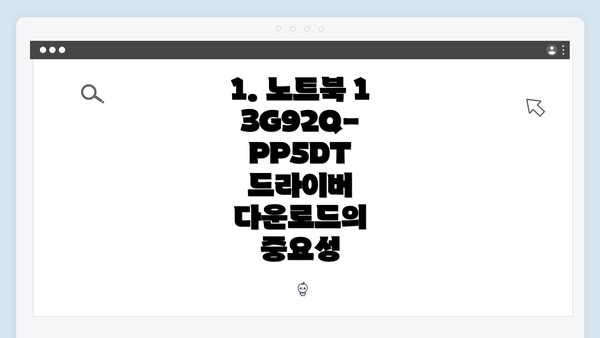 1. 노트북 13G92Q-PP5DT 드라이버 다운로드의 중요성