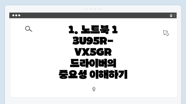 1. 노트북 13U95R-VX5GR 드라이버의 중요성 이해하기