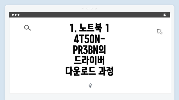 1. 노트북 14T50N-PR3BN의 드라이버 다운로드 과정