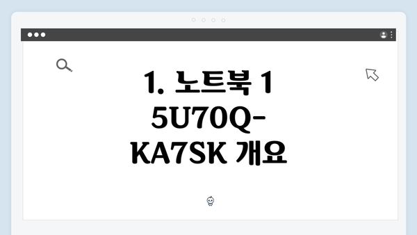 1. 노트북 15U70Q-KA7SK 개요