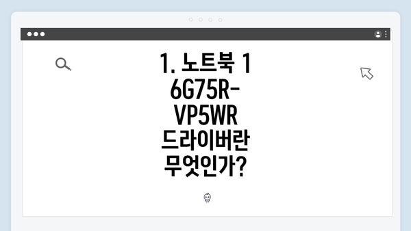 1. 노트북 16G75R-VP5WR 드라이버란 무엇인가?