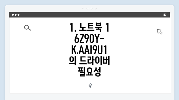 1. 노트북 16Z90Y-K.AAI9U1의 드라이버 필요성