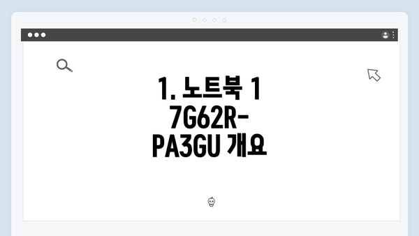 1. 노트북 17G62R-PA3GU 개요