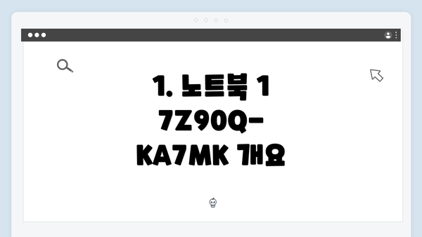 1. 노트북 17Z90Q-KA7MK 개요