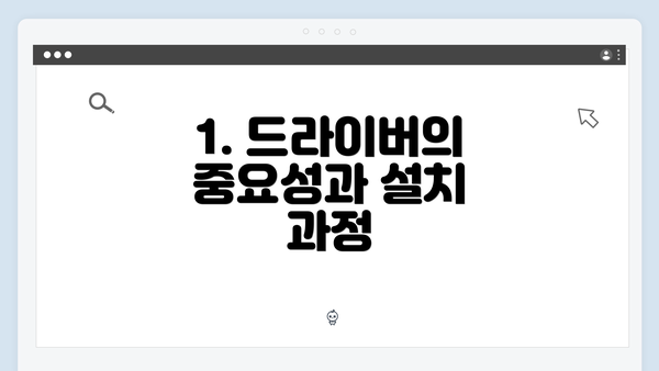 1. 드라이버의 중요성과 설치 과정