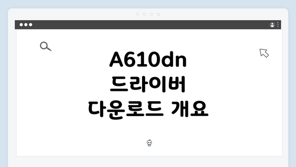 A610dn 드라이버 다운로드 개요