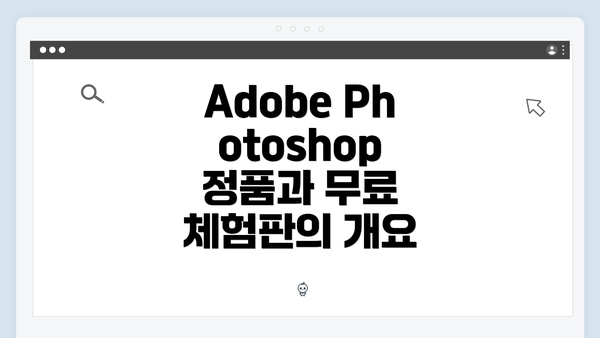Adobe Photoshop 정품과 무료 체험판의 개요