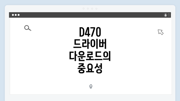 D470 드라이버 다운로드의 중요성