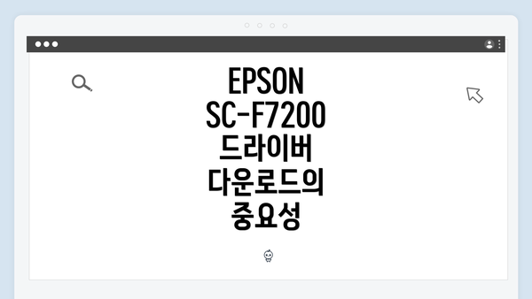 EPSON SC-F7200 드라이버 다운로드의 중요성