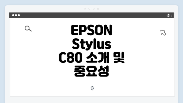 EPSON Stylus C80 소개 및 중요성