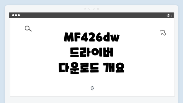 MF426dw 드라이버 다운로드 개요