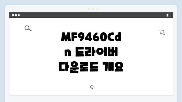 MF9460Cdn 드라이버 다운로드 개요