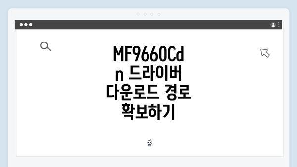 MF9660Cdn 드라이버 다운로드 경로 확보하기