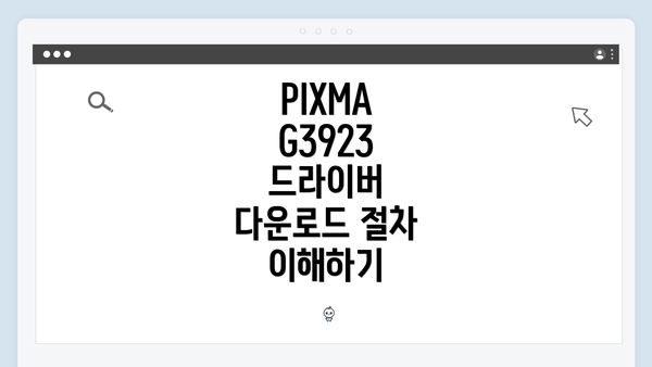 PIXMA G3923 드라이버 다운로드 및 설치 방법 완벽 가이드