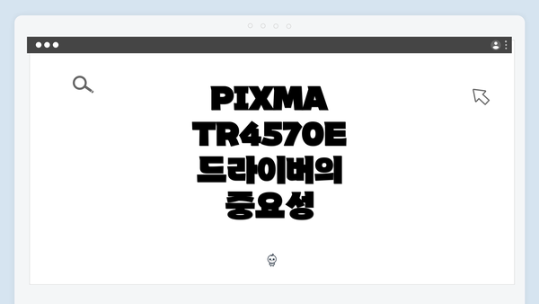 PIXMA TR4570E 드라이버의 중요성