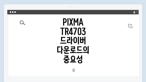PIXMA TR4703 드라이버 다운로드의 중요성