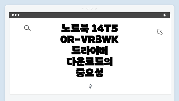 노트북 14T50R-VR3WK 드라이버 다운로드의 중요성