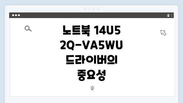 노트북 14U52Q-VA5WU 드라이버의 중요성
