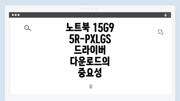 노트북 15G95R-PXLGS 드라이버 다운로드의 중요성