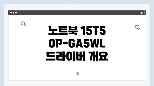 노트북 15T50P-GA5WL 드라이버 개요