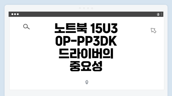 노트북 15U30P-PP3DK 드라이버의 중요성