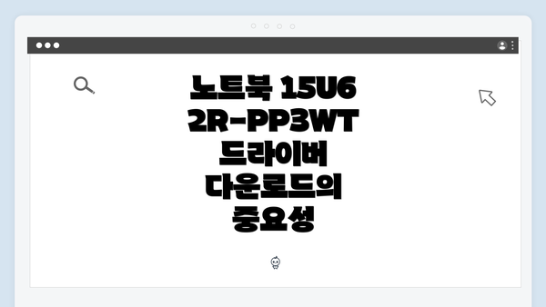 노트북 15U62R-PP3WT 드라이버 다운로드의 중요성