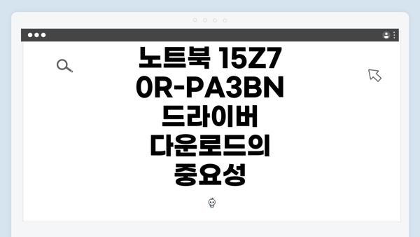 노트북 15Z70R-PA3BN 드라이버 다운로드의 중요성