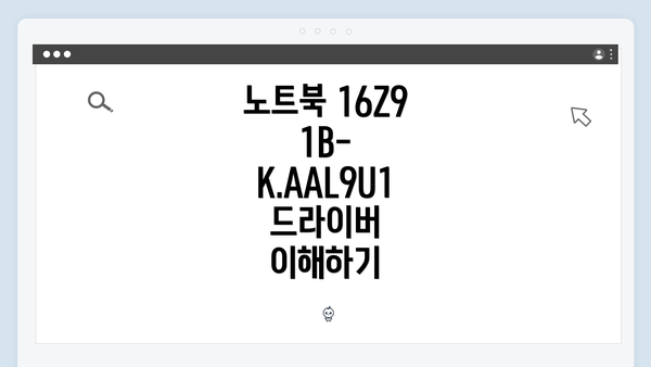 노트북 16Z91B-K.AAL9U1 드라이버 이해하기