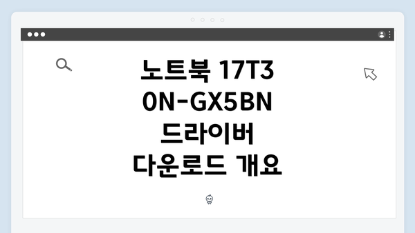 노트북 17T30N-GX5BN 드라이버 다운로드 개요