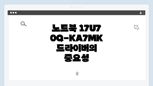 노트북 17U70Q-KA7MK 드라이버의 중요성