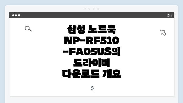 삼성 노트북 NP-RF510-FA05US 드라이버 간편 다운로드 및 설치 가이드