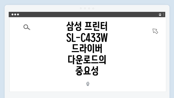 삼성 프린터 SL-C433W 드라이버 다운로드의 중요성