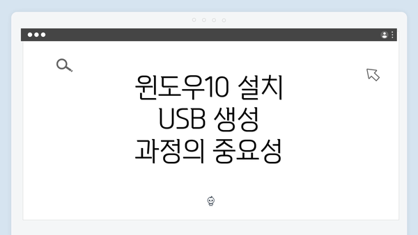 윈도우10 설치 USB 생성 과정의 중요성