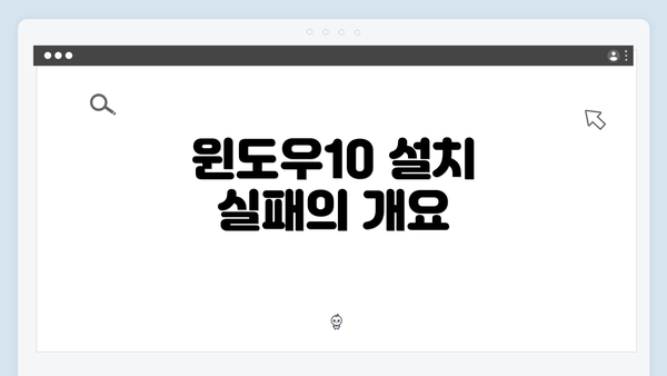 윈도우10 설치 실패의 개요