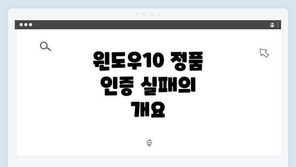 윈도우10 정품 인증 실패의 개요