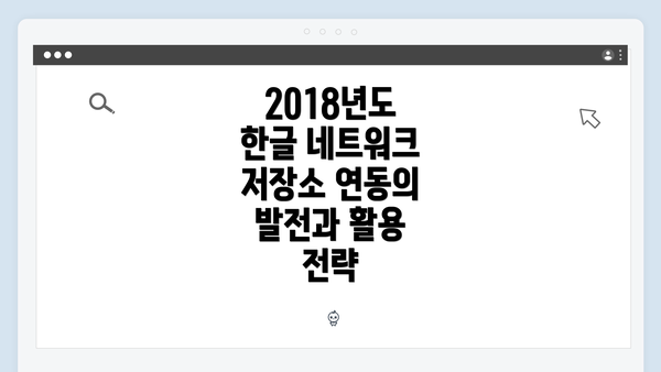 2018년도 한글 네트워크 저장소 연동의 발전과 활용 전략