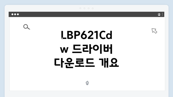 LBP621Cdw 드라이버 다운로드 및 설치 방법 완벽 가이드