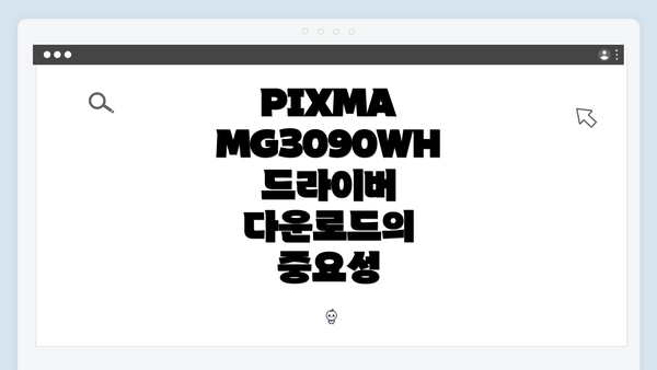 PIXMA MG3090WH 드라이버 다운로드의 중요성