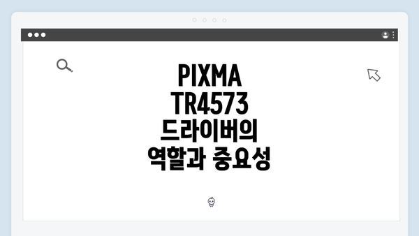 PIXMA TR4573 드라이버의 역할과 중요성