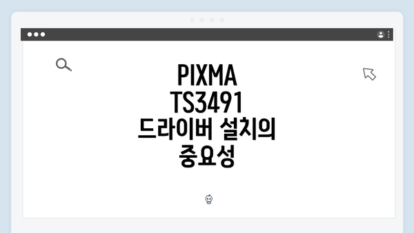 PIXMA TS3491 드라이버 설치의 중요성