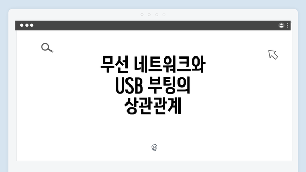 무선 네트워크와 USB 부팅의 상관관계