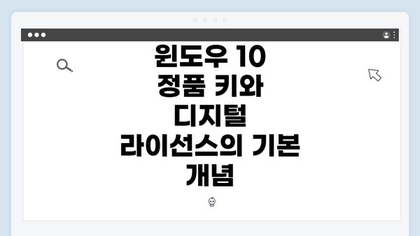 윈도우 10 정품 키와 디지털 라이선스의 기본 개념