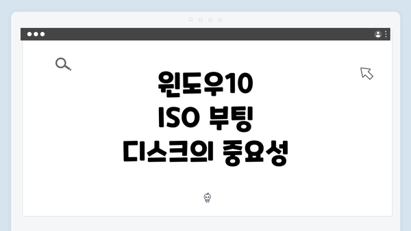 윈도우10 ISO 부팅 디스크의 중요성