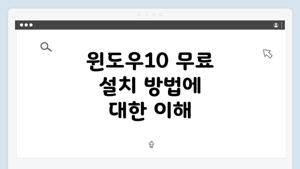 윈도우10 무료 설치 방법에 대한 이해