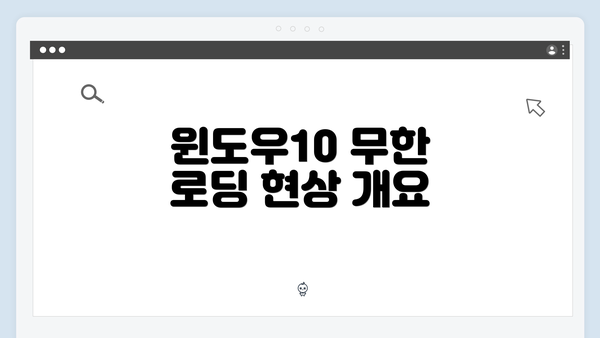 윈도우10 무한 로딩 현상 개요