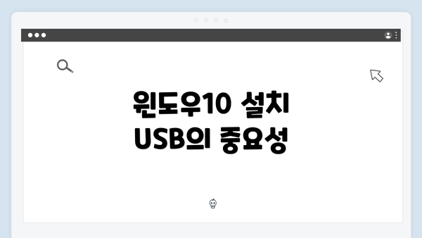 윈도우10 설치 USB의 중요성