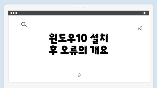 윈도우10 설치 후 오류의 개요