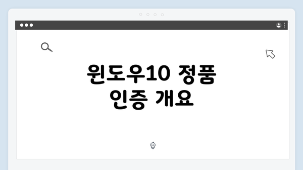 윈도우10 정품 인증 개요