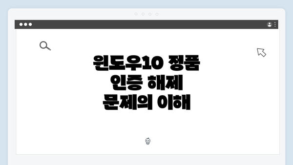 윈도우10 정품 인증 해제 문제의 이해